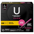 U by Kotex Click Unscented Regular Compact Tampons