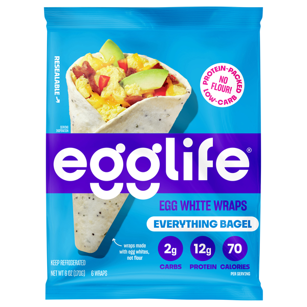 Egglife Everything Bagel Egg White Wraps - 6 ct