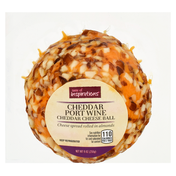 Taste of Inspirations Cheddar Port Wine Spreadable Cheese Ball w/Almonds