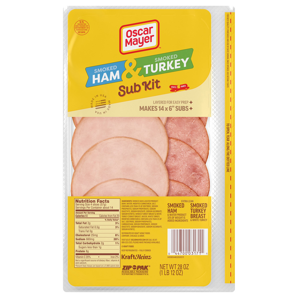 Save on Oscar Mayer Sub Kit Smoked Ham & Smoked Turkey (makes 146 Inch