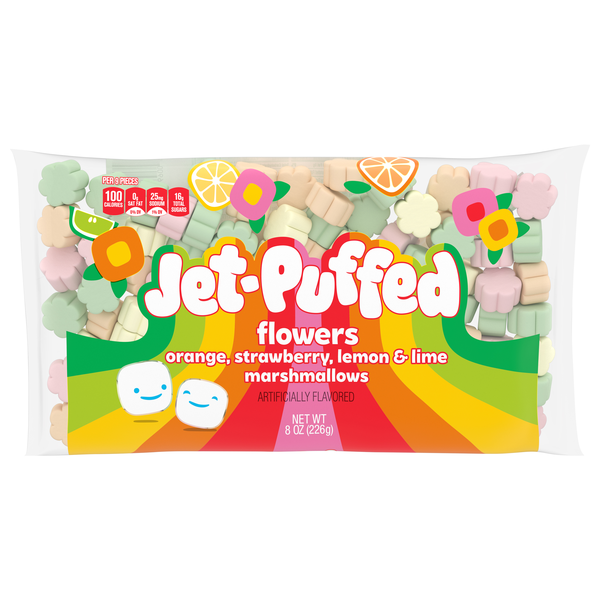 Jet-Puffed Flowers Orange Strawberry Lemon & Lime Flavored Marshmallows