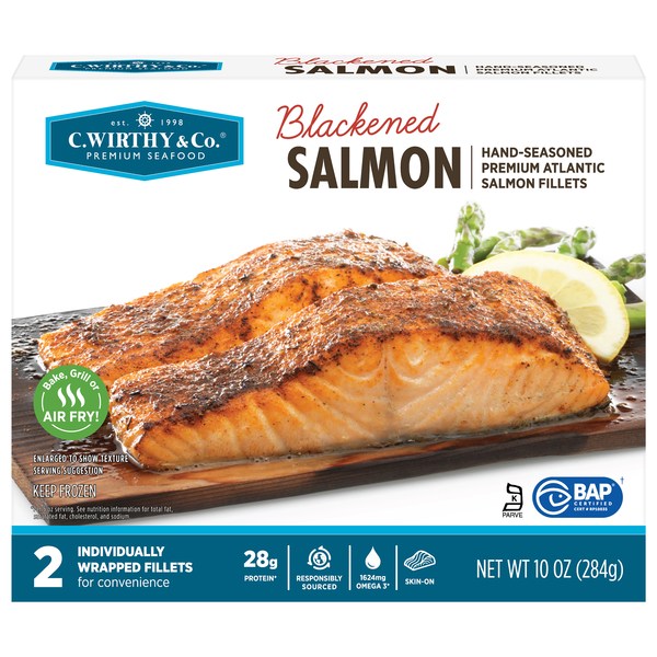 C. Wirthy & Co. Skin-On Blackened Atlantic Salmon Fillets - 2 ct Frozen