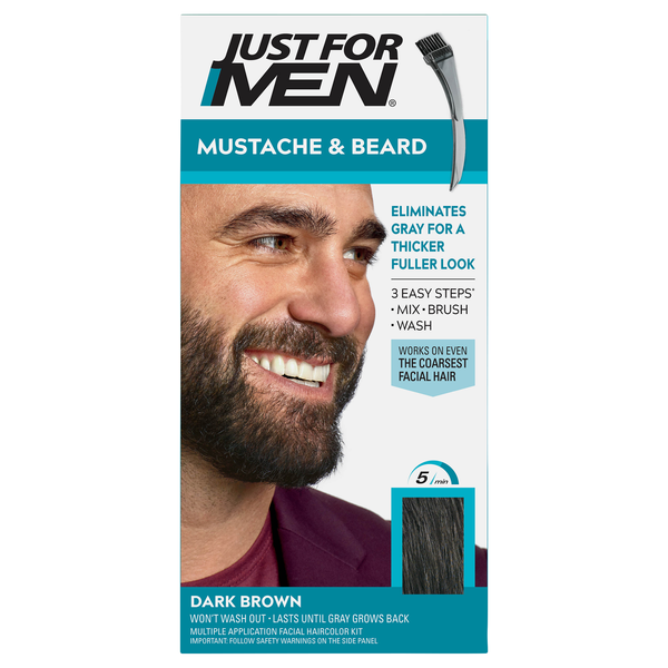 Just For Men Mustache & Beard Brush-In Color Dark Brown M-45