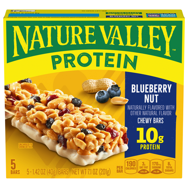 Save on Nature Valley Blueberry Nut 10g Protein Chewy Bar 5 ct Order