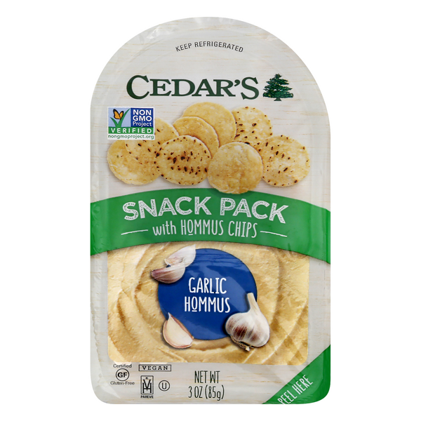 Save on Cedar's Snack Pack Garlic Hommus with Chips Order Online