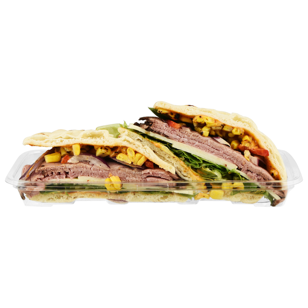 Hannaford Stonefire Naan Chipotle Roast Beef Sandwich Fresh