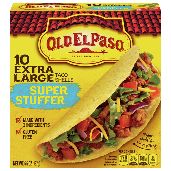 Old El Paso Gluten Free Extra Large Crunchy Hard Taco Shells - 10 ct