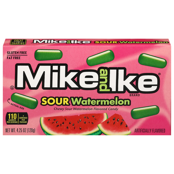 Mike & Ike Sour Watermelon Chewy Candy Movie Theater Box