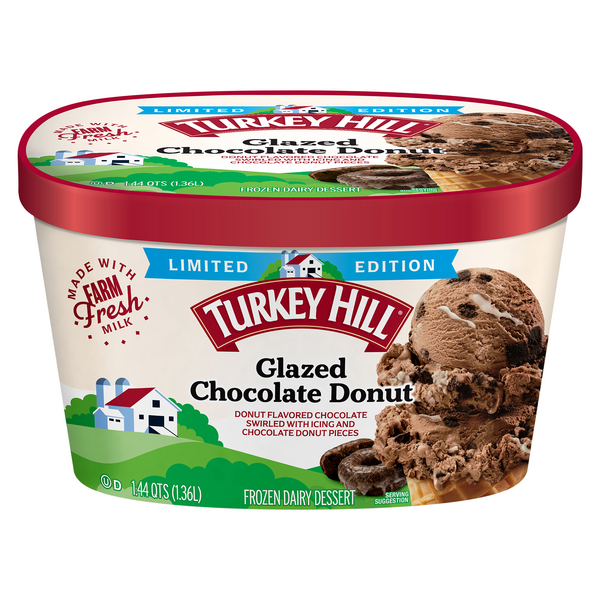 Save on Turkey Hill Frozen Dairy Dessert Glazed Chocolate Donut Limited