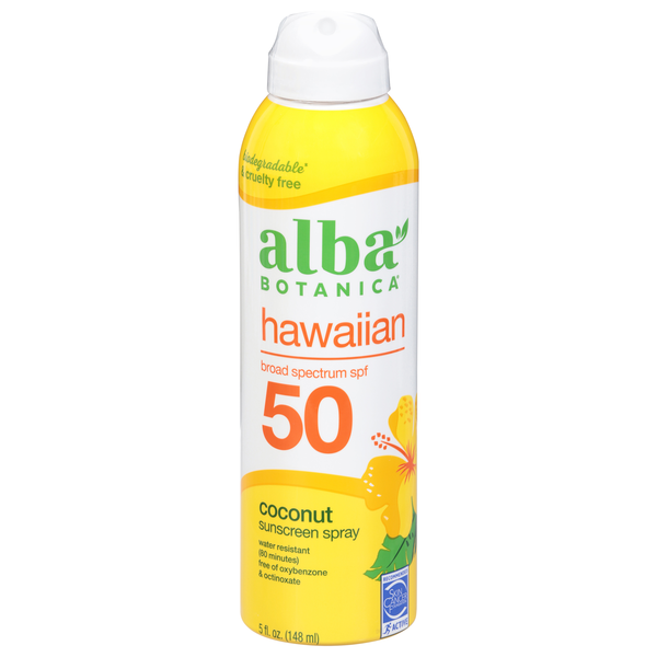 Alba Botanica Hawaiian Sunscreen Clear Spray Nourishing Coconut SPF 50