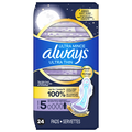 Always Ultra Thin Size 5 Unscented Extra Heavy Overnight Pads with Wings