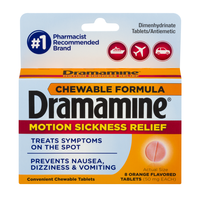Dramamine Chewable Formula Motion Sickness Relief Orange Flavored Tablets