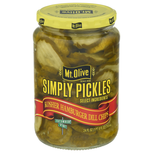 Save on Mt. Olive Simply Pickles Kosher Hamburger Dill Chips Order