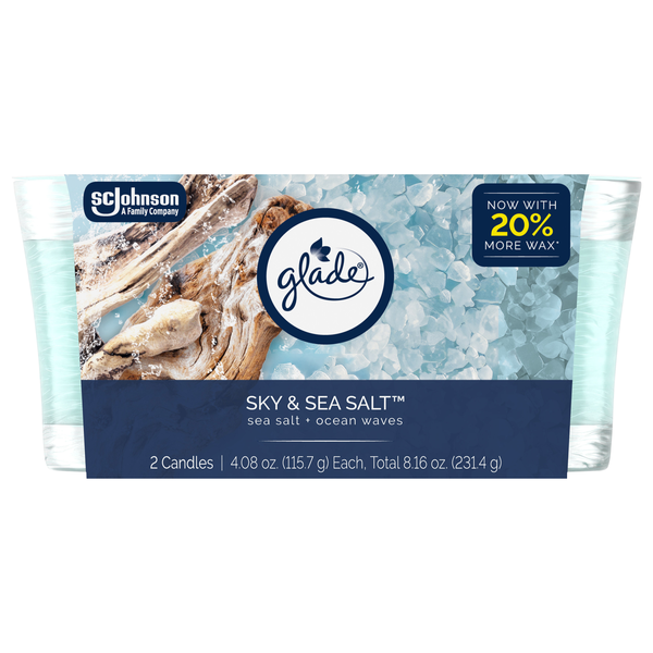 Glade Sky & Sea Salt Single Wick Candles - 2 ct