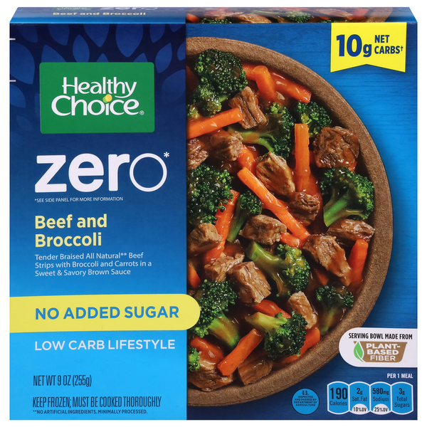 Healthy Choice Zero Beef & Broccoli No Sugar Added Low Carb Frozen Meal