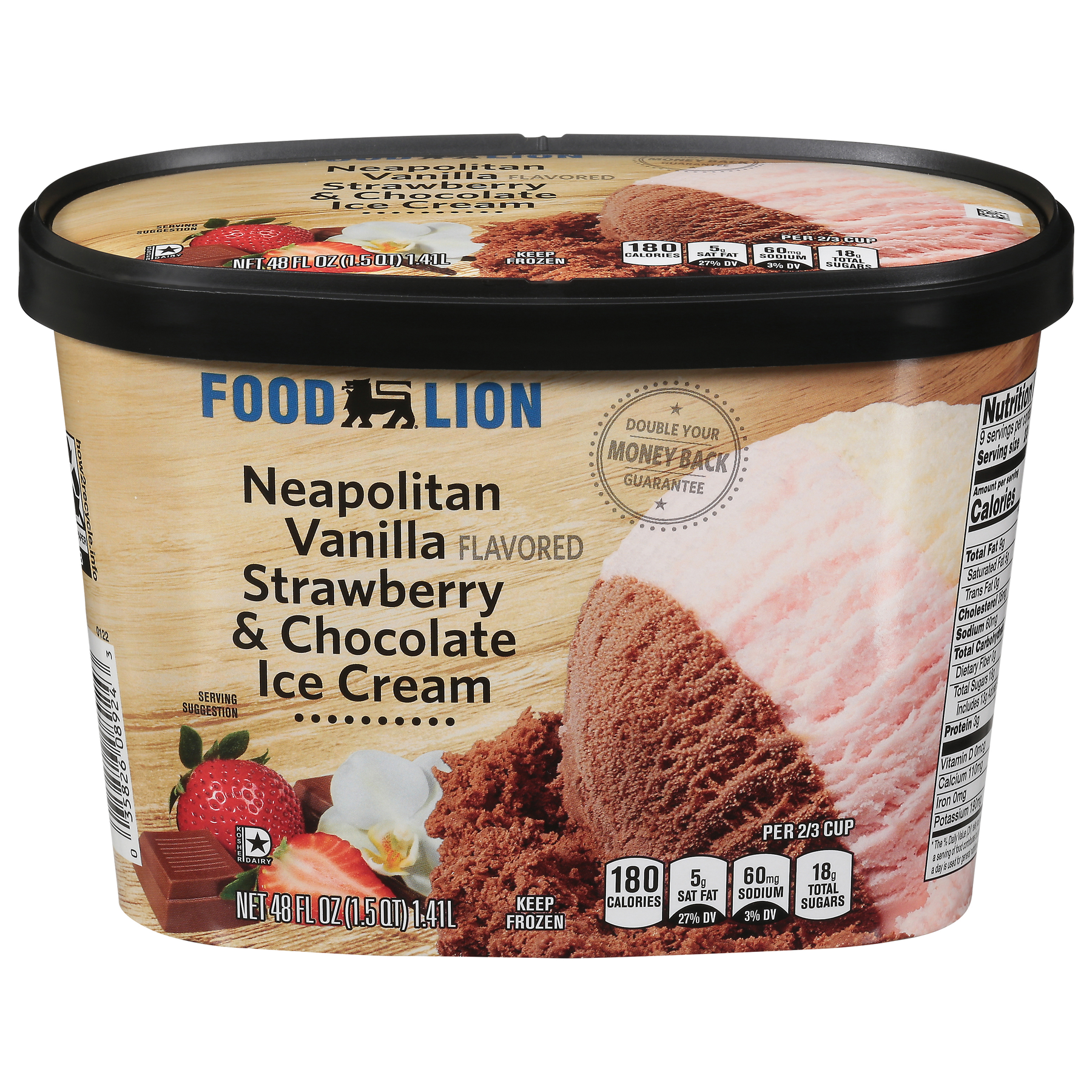Food Lion Food Lion Neapolitan Vanilla Strawberry & Chocolate Ice Cream