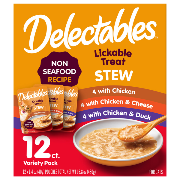 Delectables Stew Non-Seafood Variety Pack Lickable Cat Treat - 12 ct