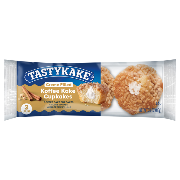 Tastykake Creme Filled Koffee Kake Cupcakes - 3 ct