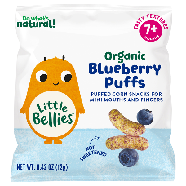 Baby Bellies Organic Blueberry Puffs Corn Snacks 7+ Months