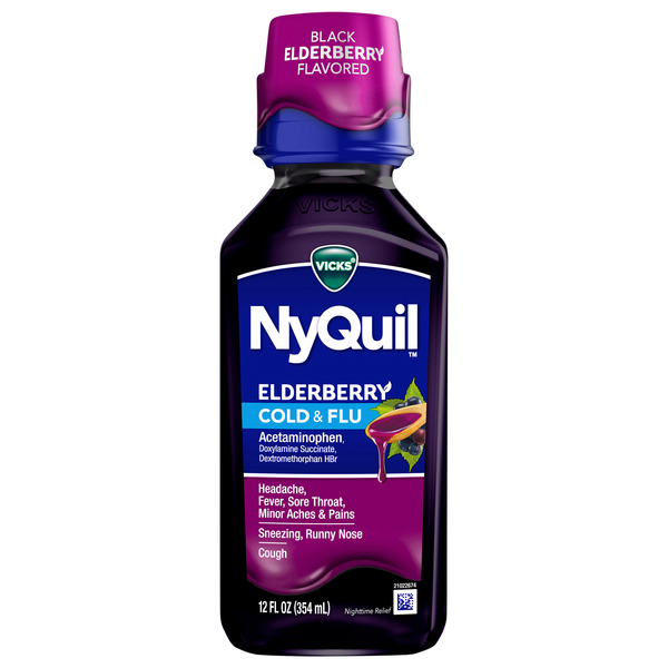 Vicks NyQuil Elderberry Flavor Cold & Flu Relief Liquid