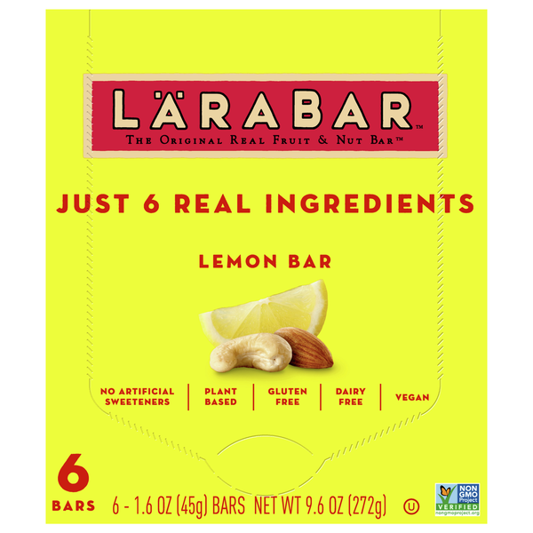 LARABAR Gluten Free Lemon Fruit & Nut Bars - 6 ct
