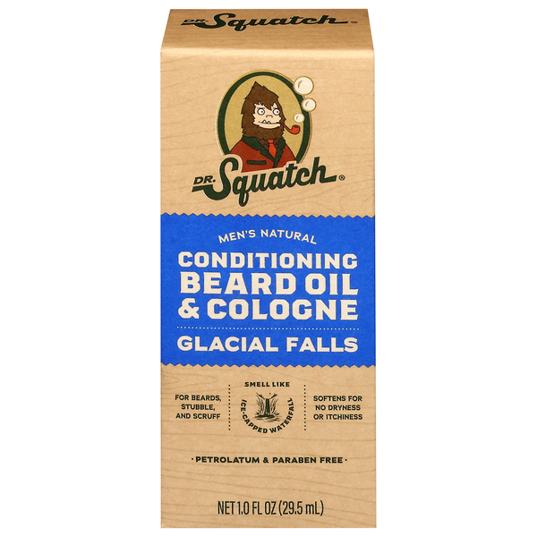Dr. Squatch Men's Natural Glacial Falls Conditioning Beard Oil & Cologne