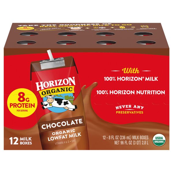 Horizon Organic Low Fat Chocolate Milk - 12 pk Shelf Stable