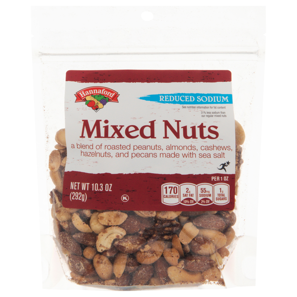 Hannaford Mixed Nuts Reduced Sodium