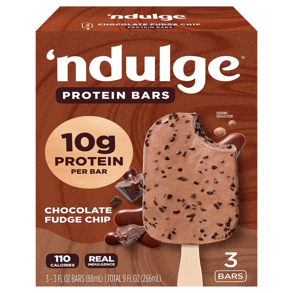 'Ndulge Chocolate Fudge Chip Protein Greek Yogurt Bars - 3 ct Frozen