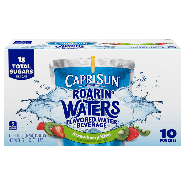 Capri Sun Roarin' Waters Strawberry Kiwi Flavored Beverage Pouches - 10 pk