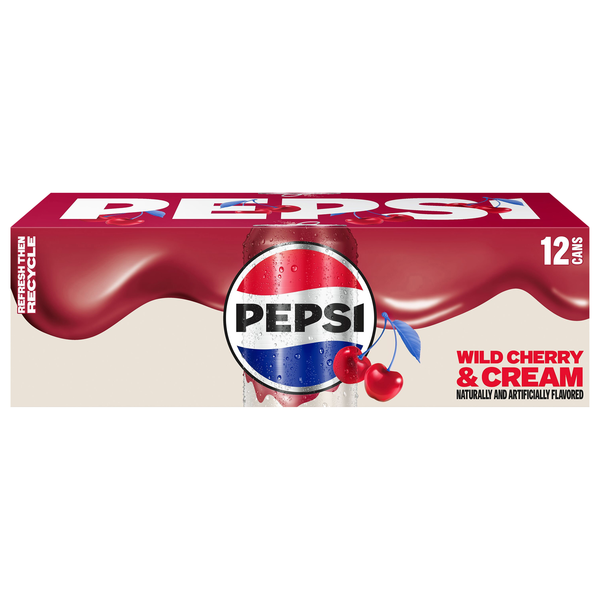 Pepsi Wild Cherry & Cream Cola Soda - 12 pk