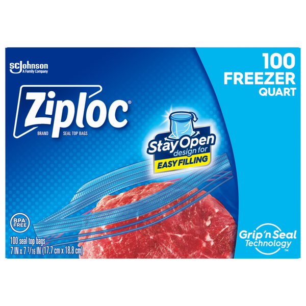 Ziploc Quart Size Seal Top Freezer Bags