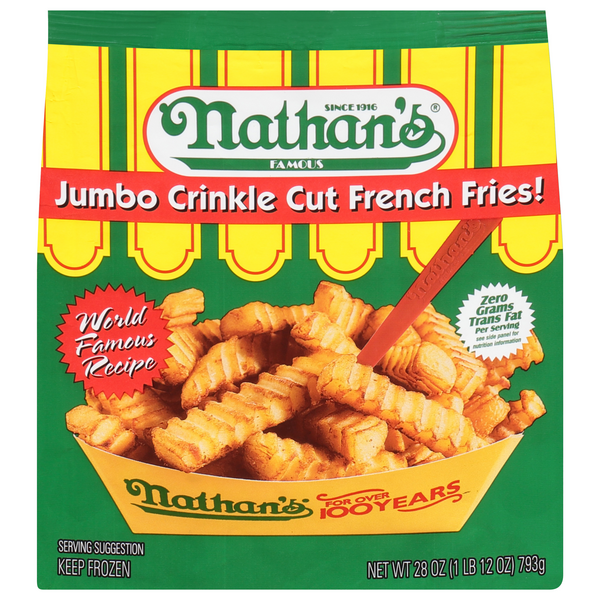 Nathan's Famous Jumbo Crinkle Cut French Fries Frozen