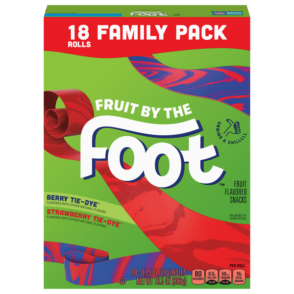 Fruit By The Foot Berry & Strawberry Tie-Dye Fruit Flavored Snacks - 18 ct