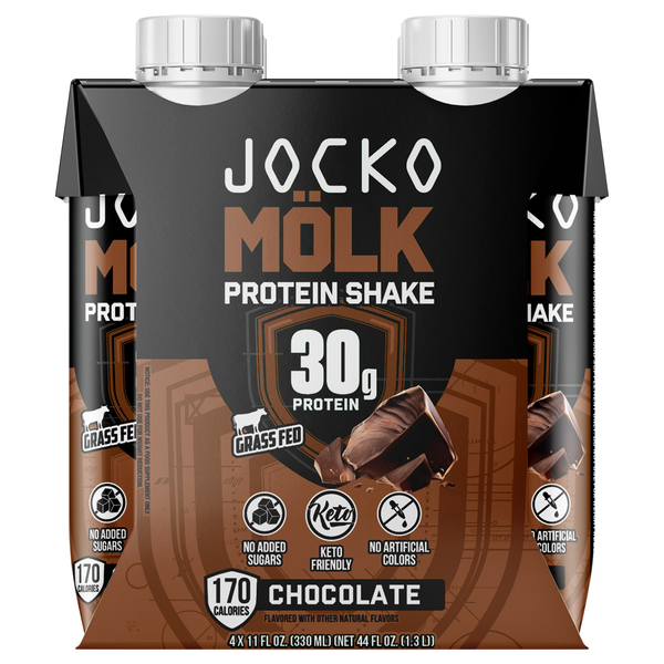 JOCKO Molk Chocolate 30g Protein Shake - 4 pk
