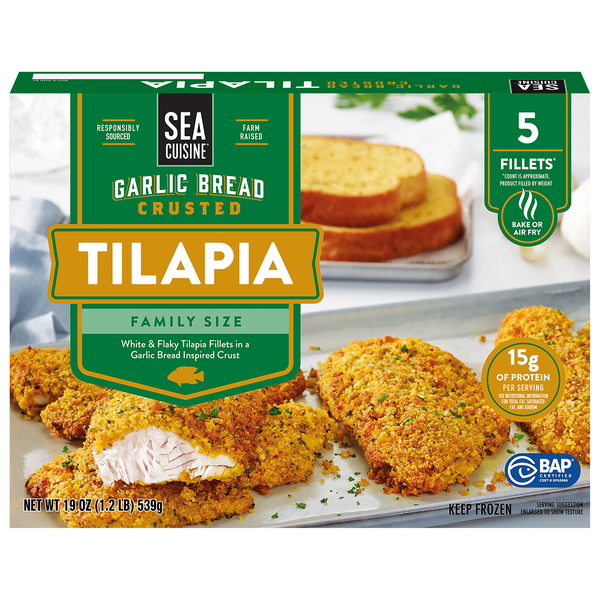 Sea Cuisine Garlic Bread Crusted Tilapia Fillets - 5 ct Frozen