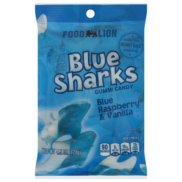 Save on Food Lion Blue Sharks Blue Raspberry & Vanilla Gummi Candy ...