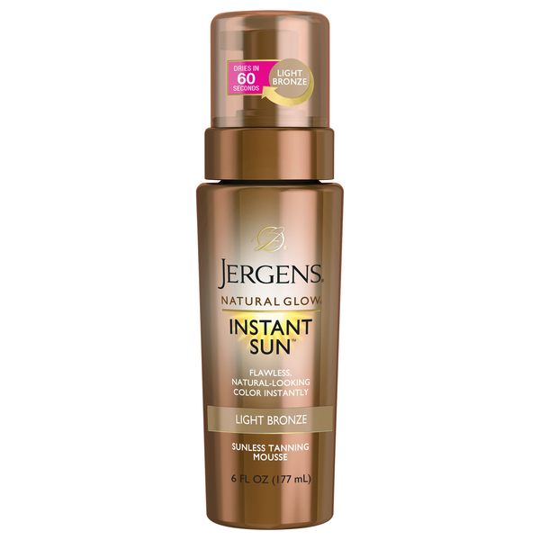 Jergens Natural Glow Instant Sun Sunless Tanning Mousse Light Bronze