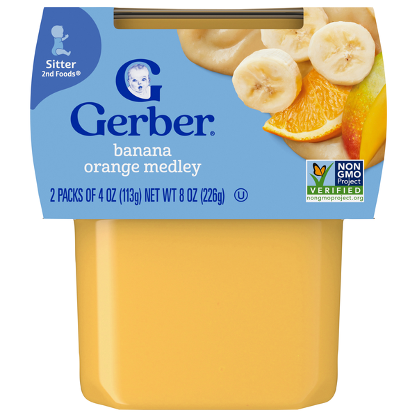 Gerber Natural 2nd Baby Food Banana Orange Medley - 2 ct