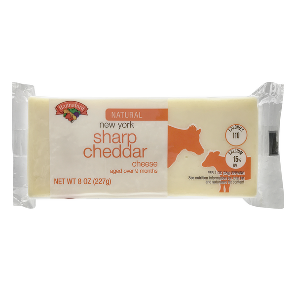 Hannaford Natural Aged New York Sharp White Cheddar Cheese Block