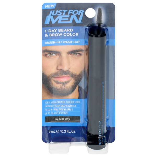 Just For Men 1-Day Beard & Brow Color Brush -In/Wash Out Dark Brown