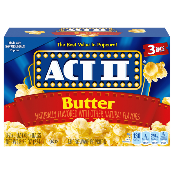 Act II Butter Microwave Popcorn - 3 ct