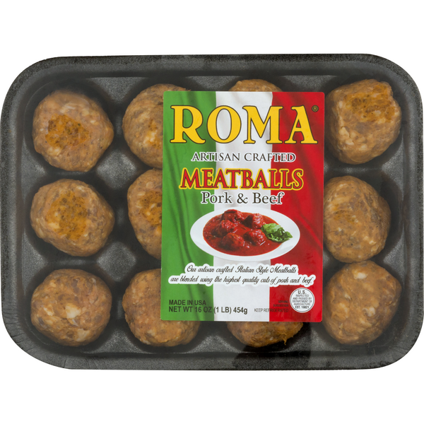 Roma Artisan Crafted Pork & Beef Meatballs - 12 ct Fresh