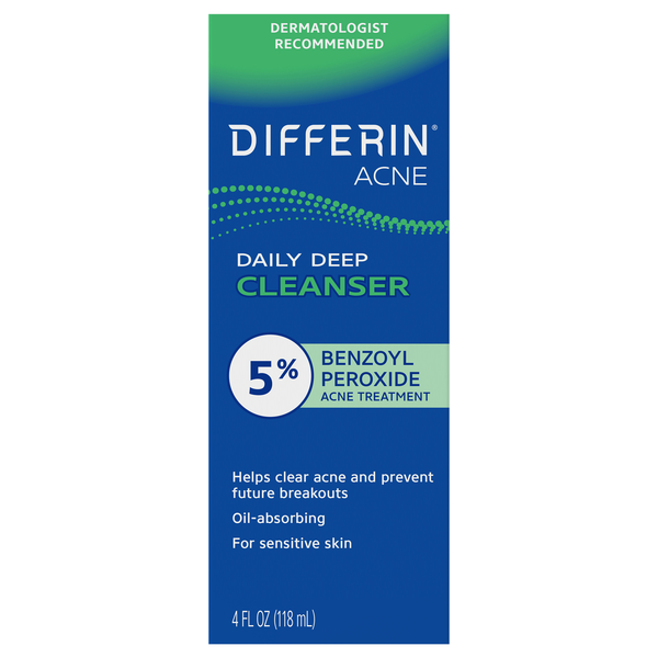Differin Daily Deep Benzoyl Peroxide Cleanser Acne Treatment