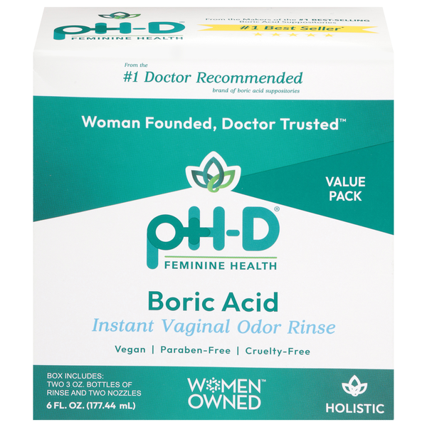 pH-D Feminine Health Boric Acid Instant Vaginal Odor Rinse - 2 ct