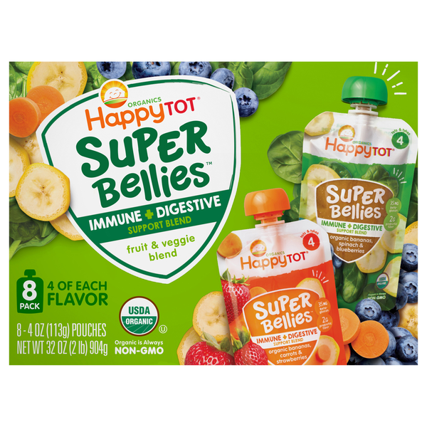 Happy Tot Organics Stage 4 Super Bellies Bananas Carrots & Strawberries