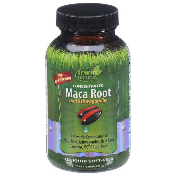 Irwin Naturals Concentrated Maca Root & Ashwagandha Liquid Soft-Gels