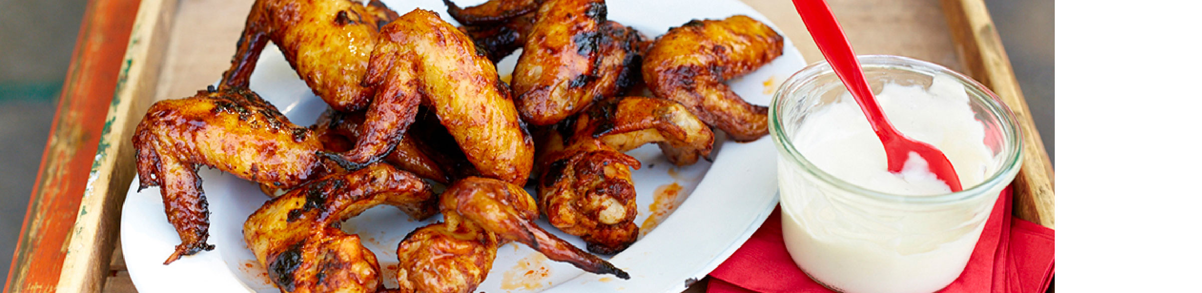 Quick Hot Wings with Blue Cheese Dip