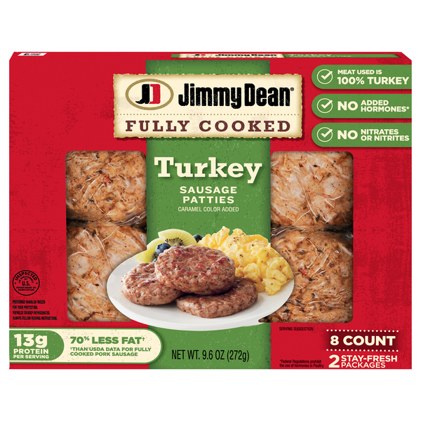 Save on Jimmy Dean Fully Cooked Turkey Sausage Patties 8 ct Order