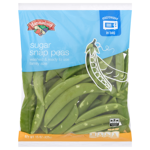 Hannaford Sugar Snap Peas Family Size Microwaveable Bag